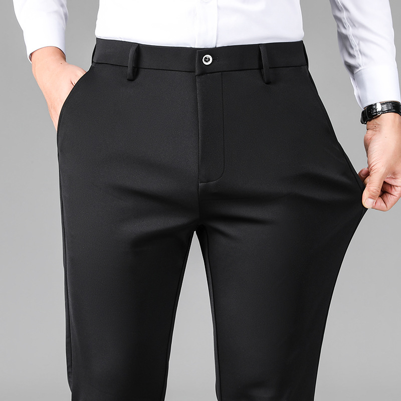 Sügisesed vabaajapüksid meestele, sirgete jalajälgedega paksud äripüksid noortele ja keskealistele meestele, neljasuunalised venivad pikad püksid, Korea stiilis Briti stiilis meeste püksid