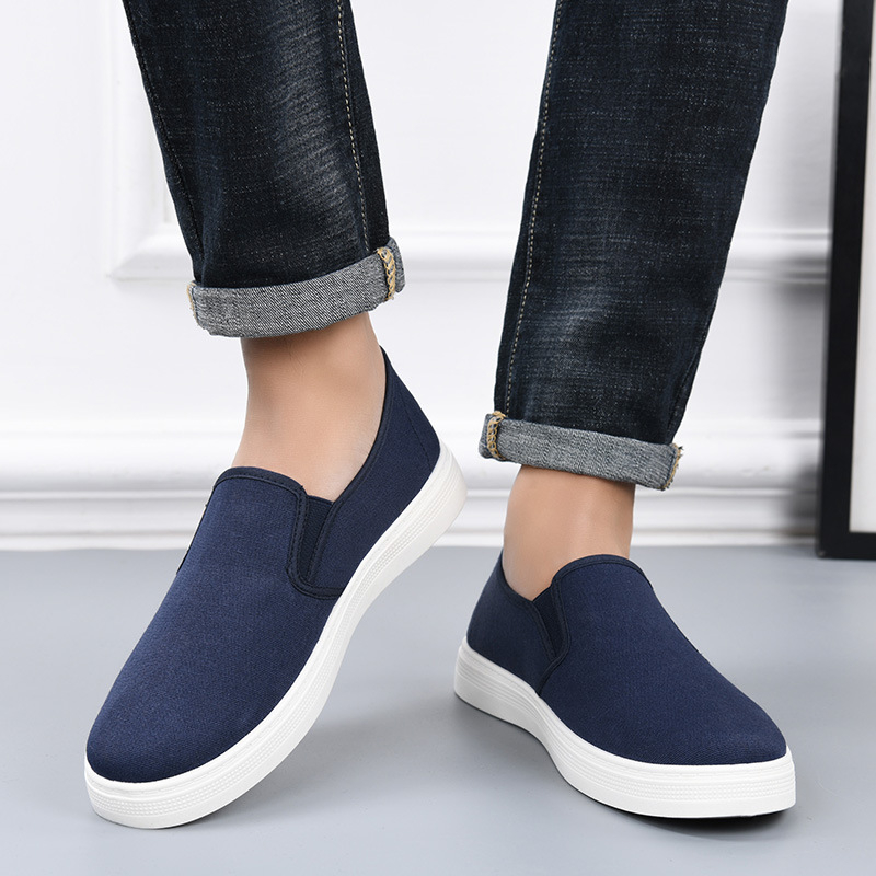 Slip-On Lazy Canvas Shoes, Casual και Μοντέρνα Ανδρικά Αθλητικά Παπούτσια Κορεάτικου Στυλ, Καθημερινά Ελαφριά και Άνετα Υφασμάτινα Παπούτσια για Μεσήλικες και Ηλικιωμένους