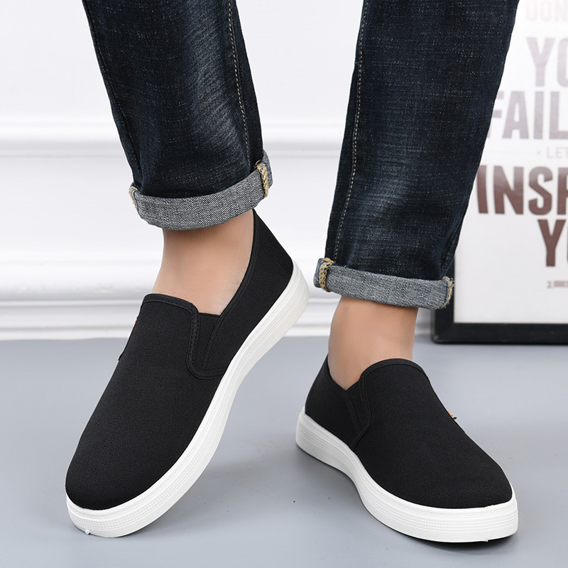 Slip-On Lazy Canvas Shoes, Casual και Μοντέρνα Ανδρικά Αθλητικά Παπούτσια Κορεάτικου Στυλ, Καθημερινά Ελαφριά και Άνετα Υφασμάτινα Παπούτσια για Μεσήλικες και Ηλικιωμένους