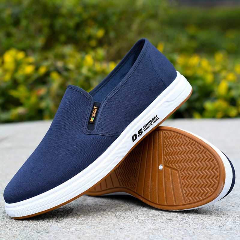Пролетни и есенни нови стари пекински платнени обувки, мъжки плоски обувки, меки и удобни плоски износоустойчиви дишащи ежедневни обувки