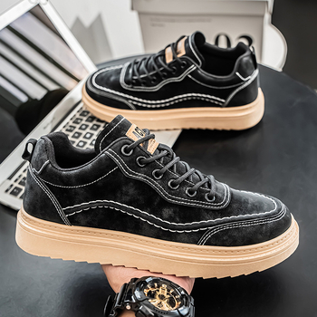 Φθινοπωρινά ανδρικά παπούτσια 2024, νέα αναπνεύσιμα ανδρικά παπούτσια, μοντέρνα παπούτσια skate με χοντρή σόλα, δερμάτινα παπούτσια, μοντέρνα παπούτσια