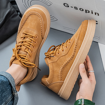 Φθινοπωρινά ανδρικά παπούτσια 2024, νέα αναπνεύσιμα ανδρικά παπούτσια, μοντέρνα παπούτσια skate με χοντρή σόλα, δερμάτινα παπούτσια, μοντέρνα παπούτσια