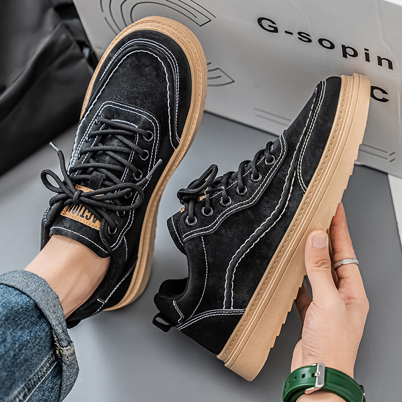 Jesenné pánske topánky 2024 nové priedušné topánky pánske trendy univerzálne tenisky s hrubou podrážkou ležérne skate topánky kožené topánky módne topánky