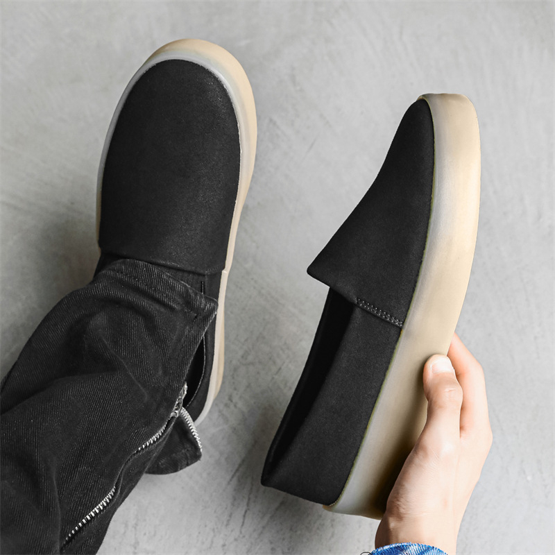 Pánske topánky, nové módne topánky Old Beijing Board Shoes z roku 2024, lenivé, jednokrokové, univerzálne, s hrubou podrážkou, módne protišmykové topánky