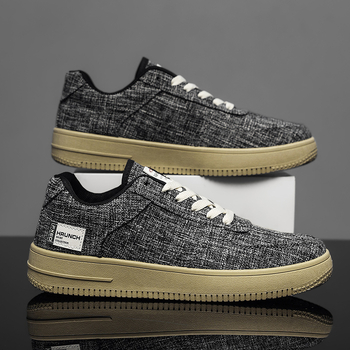 Muške cipele 2024. Nove ljetne prozračne, moderne, univerzalne ležerne platnene cipele s platformom, muške lanene platnene sportske tenisice