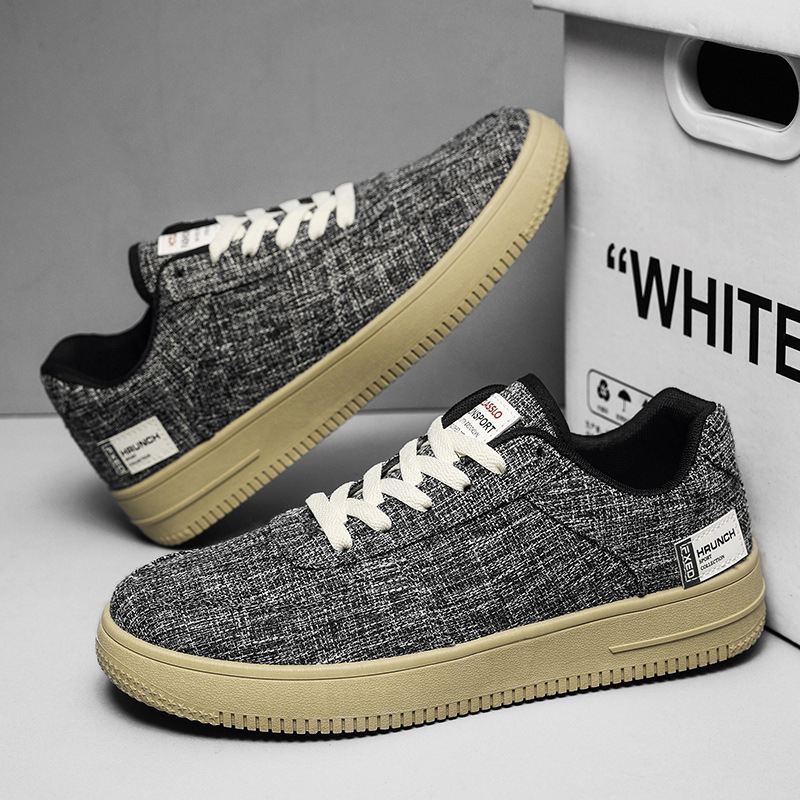 Muške cipele 2024. Nove ljetne prozračne, moderne, univerzalne ležerne platnene cipele s platformom, muške lanene platnene sportske tenisice
