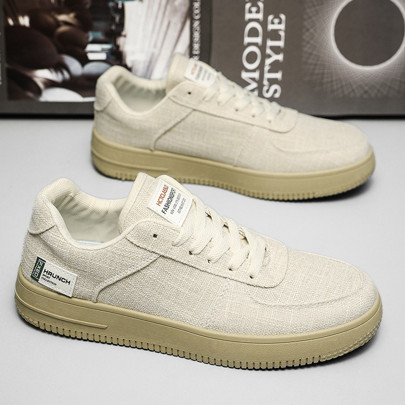 Muške cipele 2024. Nove ljetne prozračne, moderne, univerzalne ležerne platnene cipele s platformom, muške lanene platnene sportske tenisice