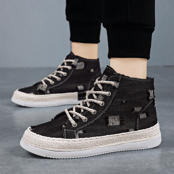 Παπούτσια από καμβά Ανδρικά Φθινοπωρινά Νέα Ανδρικά Παπούτσια Εφηβικά Μοντέρνα Αθλητικά Παπούτσια All-match Κορεάτικο Στυλ Ψηλά Αθλητικά Παπούτσια Casual Μοντέρνα Παπούτσια