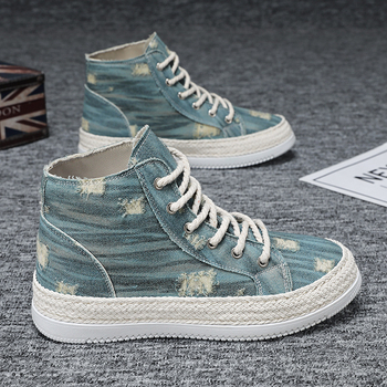 Παπούτσια από καμβά Ανδρικά Φθινοπωρινά Νέα Ανδρικά Παπούτσια Εφηβικά Μοντέρνα Αθλητικά Παπούτσια All-match Κορεάτικο Στυλ Ψηλά Αθλητικά Παπούτσια Casual Μοντέρνα Παπούτσια