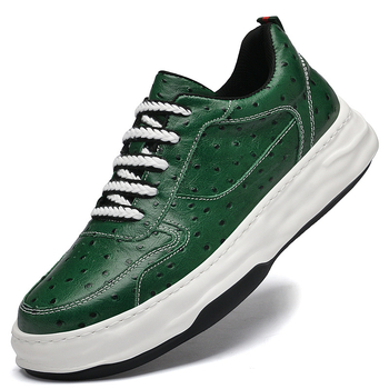 Ανδρικά παπούτσια μικρού μεγέθους 37 με χοντρή σόλα, πράσινα, μοντέρνα παπούτσια, αναπνεύσιμα, μαλακά, ραμμένα στο χέρι, δερμάτινα παπούτσια χονδρικής