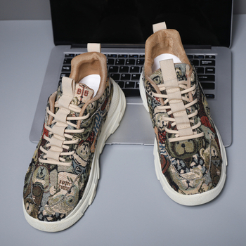 Pánska obuv cezhraničného zahraničného obchodu 2025 nová jeseň a zima s hrubou podrážkou, protišmyková teniska v retro farbe, osobnosť, pánske topánky Torre