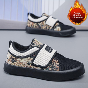 Χειμερινά βαμβακερά παπούτσια Ανδρικά παπούτσια για μεγάλα μεγέθη με επένδυση fleece Ζεστά φοιτητικά παπούτσια για το σχολείο Μοντέρνα ανδρικά παπούτσια για εφήβους με αντιολισθητικά αθλητικά παπούτσια από ύφασμα