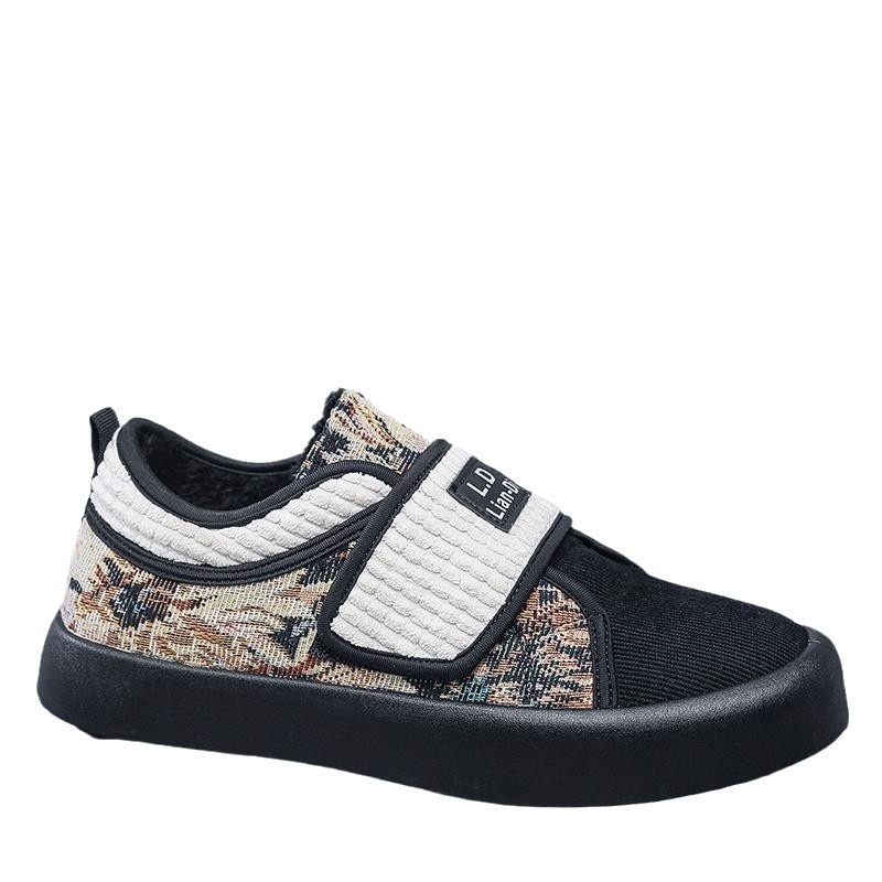 Zimné bavlnené topánky Pánske topánky s flísovou podšívkou, teplé študentské topánky, pánske trendy tínedžerské vrchné oblečenie, protišmykové športové látkové topánky