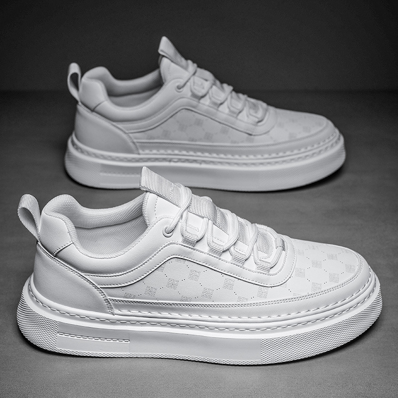 24-ročné výbuchy, jarné a jesenné nové vyrezávané ležérne doskové topánky, univerzálne biele topánky, ľahké, protišmykové, hrubé dno, pánske topánky pre milovníkov topánok