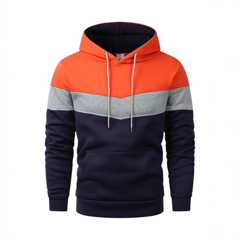 Határokon átnyúló Amazon tavaszi és őszi európai és amerikai férfi színben illő kontrasztos divatos kapucnis pulóver férfi lezser sportfelső
