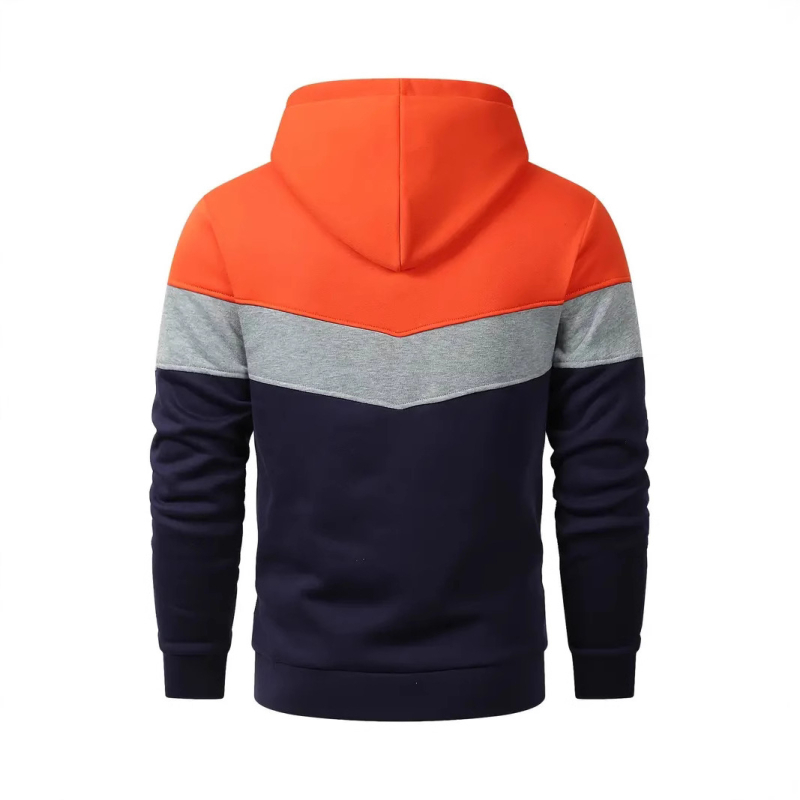 Határokon átnyúló Amazon tavaszi és őszi európai és amerikai férfi színben illő kontrasztos divatos kapucnis pulóver férfi lezser sportfelső