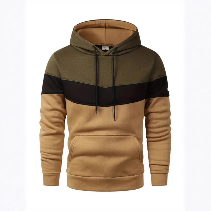 Határokon átnyúló Amazon tavaszi és őszi európai és amerikai férfi színben illő kontrasztos divatos kapucnis pulóver férfi lezser sportfelső