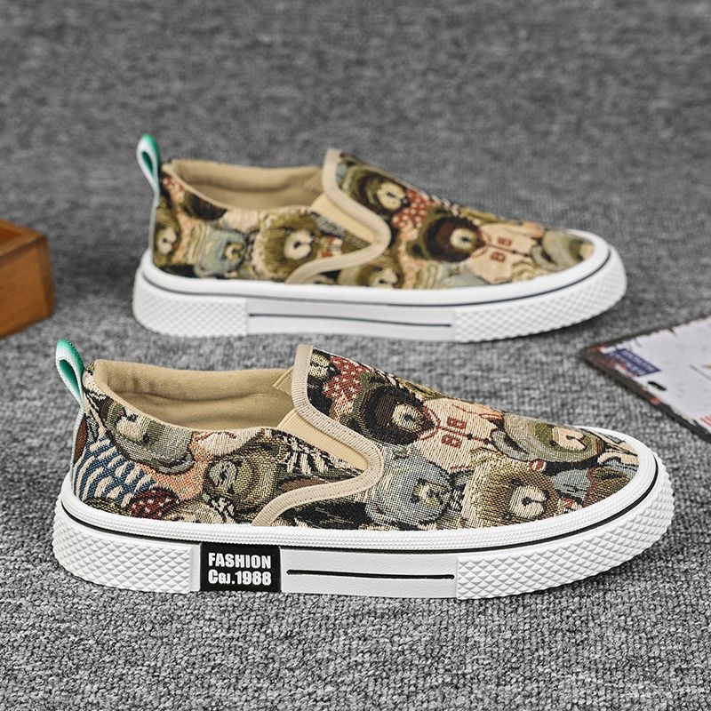 Pantofi de pânză noi de vară pentru bărbați, pantofi sport casual cu urs, stil coreean, cu plată, la modă, potrivire completă, pentru adolescenți, la modă
