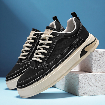 Nove muške cipele s debelim potplatom, povećane crne niske cipele za boarding, muške male Zhongde cipele za trening, moderne cipele za mlade, za četiri godišnja doba