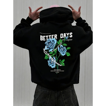 Meeste vabaaja kapuutsiga dressipluus Prantsuse froteest polüesterist kapuutsiga