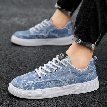 Ανδρικά Παπούτσια 2025 Καλοκαιρινά Ανδρικά Παπούτσια από Καμβά Αναπνέοντα Ευέλικτα Τυπωμένα Casual Flat Sneakers Φοιτητικά Αθλητικά Παπούτσια από Υφασμάτινο Παπούτσι για Άνδρες