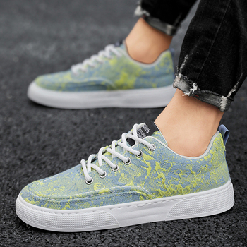 Ανδρικά Παπούτσια 2025 Καλοκαιρινά Ανδρικά Παπούτσια από Καμβά Αναπνέοντα Ευέλικτα Τυπωμένα Casual Flat Sneakers Φοιτητικά Αθλητικά Παπούτσια από Υφασμάτινο Παπούτσι για Άνδρες