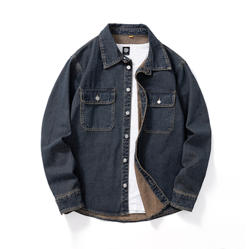 Cezhraničný veľkoobchod 2024 jeseň nová košeľa s dlhým rukávom bavlnená značka tide rifľová košeľa kabát rifľový kabát