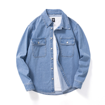 Διασυνοριακή χονδρική πώληση 2024 φθινοπωρινό νέο μακρυμάνικο πουκάμισο από βαμβάκι Tide μάρκας τζιν πουκάμισο παλτό τζιν παλτό