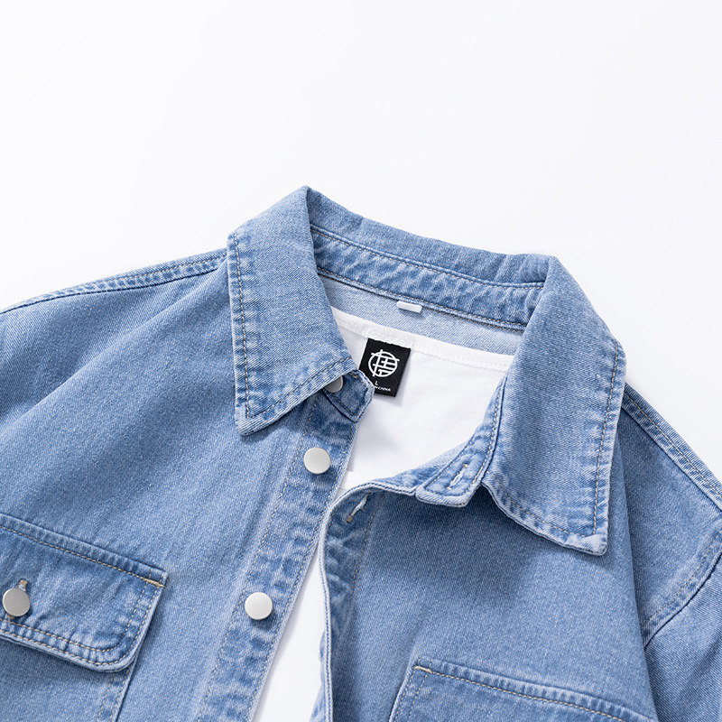 Cezhraničný veľkoobchod 2024 jeseň nová košeľa s dlhým rukávom bavlnená značka tide rifľová košeľa kabát rifľový kabát