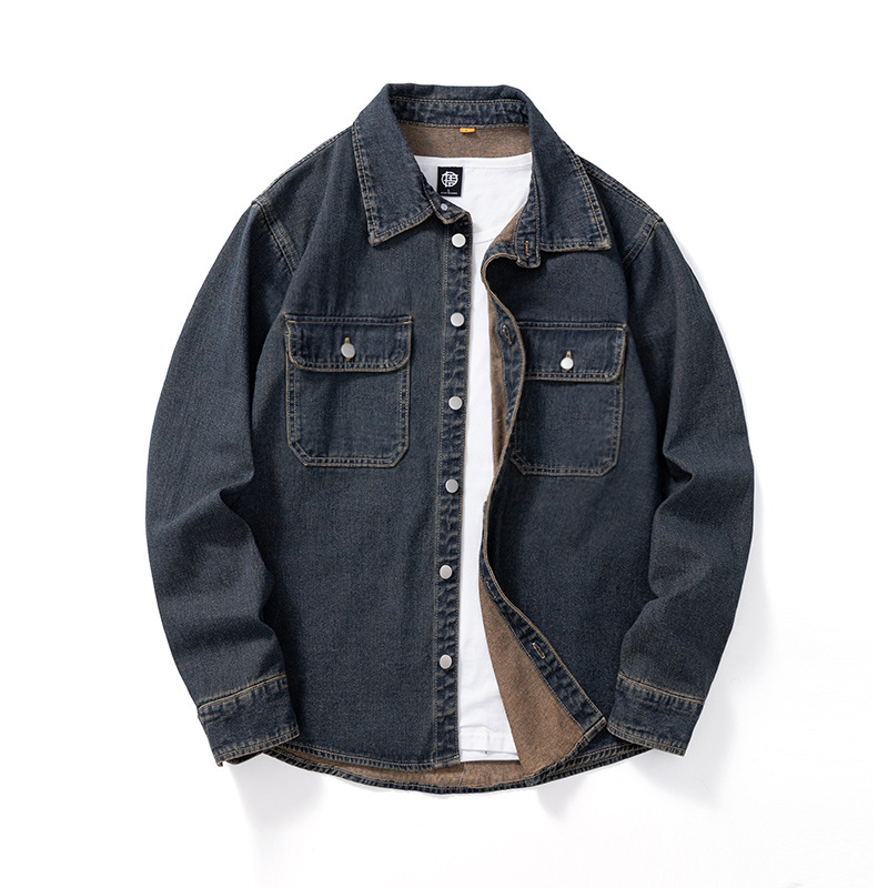 Cezhraničný veľkoobchod 2024 jeseň nová košeľa s dlhým rukávom bavlnená značka tide rifľová košeľa kabát rifľový kabát