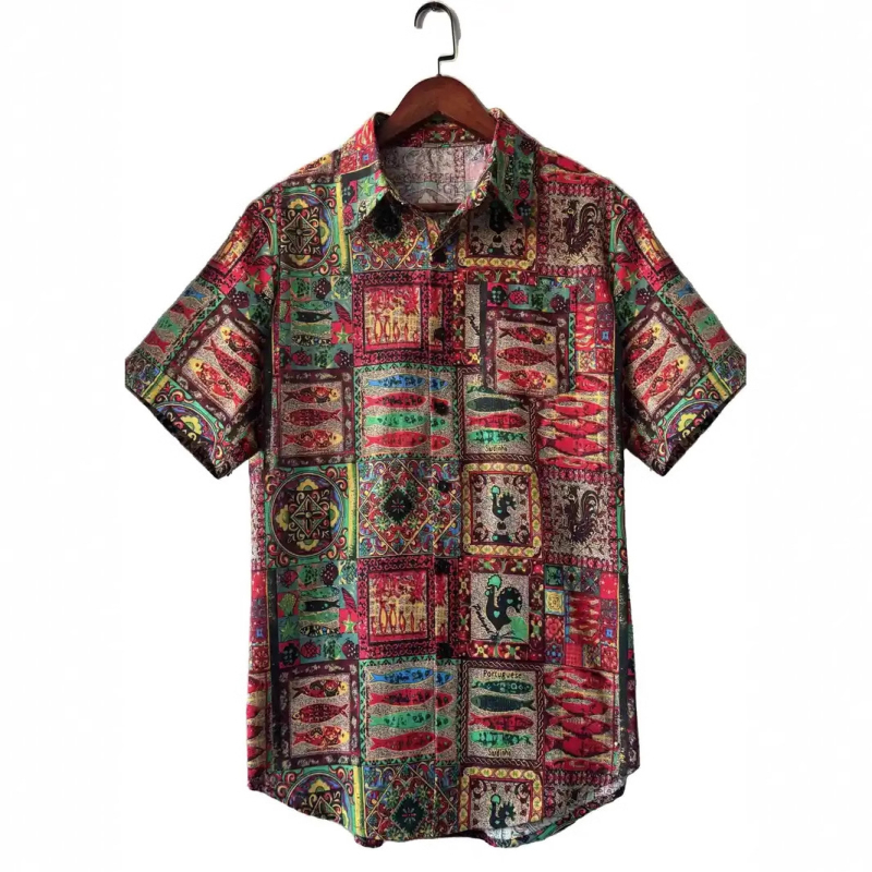 Muška košulja kratkih rukava s uzorkom plemenskih životinja u etničkom stilu s uzorkom škampa Amazon AliExpress