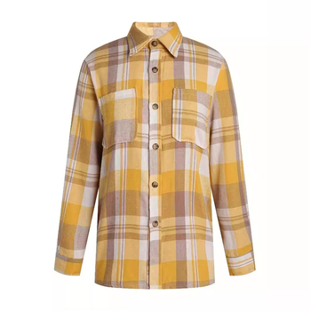 Prekogranična ženska 2024shein Amazon temu Žuta karirana košulja Jakna Košulja Ženska bluza