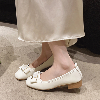 Doug Shoes Ženske proljetne cipele od mekane kože za četiri godišnja doba s mekim potplatom i plitkom suknjom