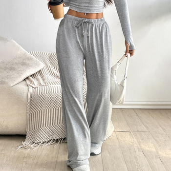 K1134 Tavaszi és nyári egyszerű, alacsony derekú, húzózsinóros, divatos, laza, vékony, karcsúsító, sétáló, sport jóganadrág