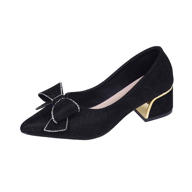 Nové jarné a jesenné topánky na vysokom podpätku s hrubým podpätkom z roku 2023, topánky na plochom podpätku so špicatou špičkou pre ženy, ploché topánky so stredným podpätkom, módne a všestranné