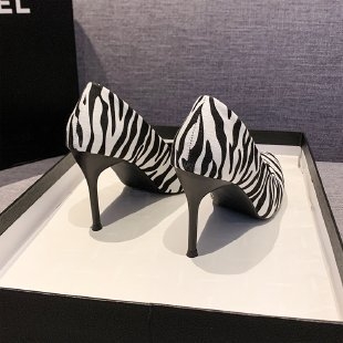 Zebrový vzor, 9 centimetrov, super vysoké podpätky, personalizované módne tenké podpätky, elegantné vnútorné topánky, párty online, červená, zahraničný obchod, plus veľkosť 43