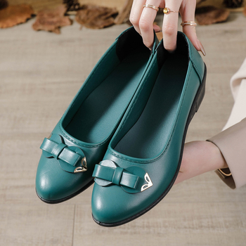 Nové dámske kožené topánky, materské topánky, pohodlné mäkké kožené materské topánky, kuchynské pracovné ploché topánky KFC, dámske topánky