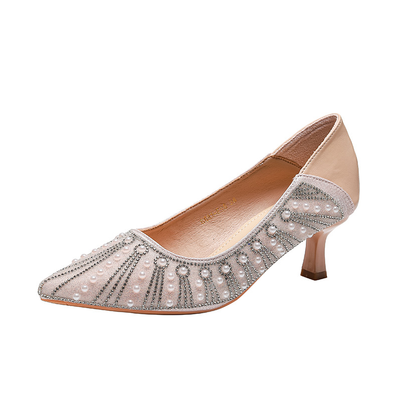 Luxusné topánky na vysokých podpätkoch pre ženy, nové elegantné šaty s plytkými ústami, elegantné jednovrstvové topánky s jehlovým podpätkom 6681-ES6