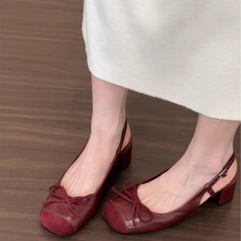 Γαλλικά ψηλοτάκουνα σανδάλια με ασημένια δάχτυλα, Fairy Shoes 2025, νέα ανοιξιάτικα και καλοκαιρινά παπούτσια με φιόγκο και φούστα