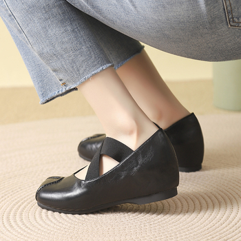 Tvornica Ravna Kosa 2025 Proljeće/Ljeto Novi Style Unutarnje Visine Povećavajuće Pojedinačne Cipele Vilinski Stil Retro Križne Remenčiće Mary Jane Ženske Cipele