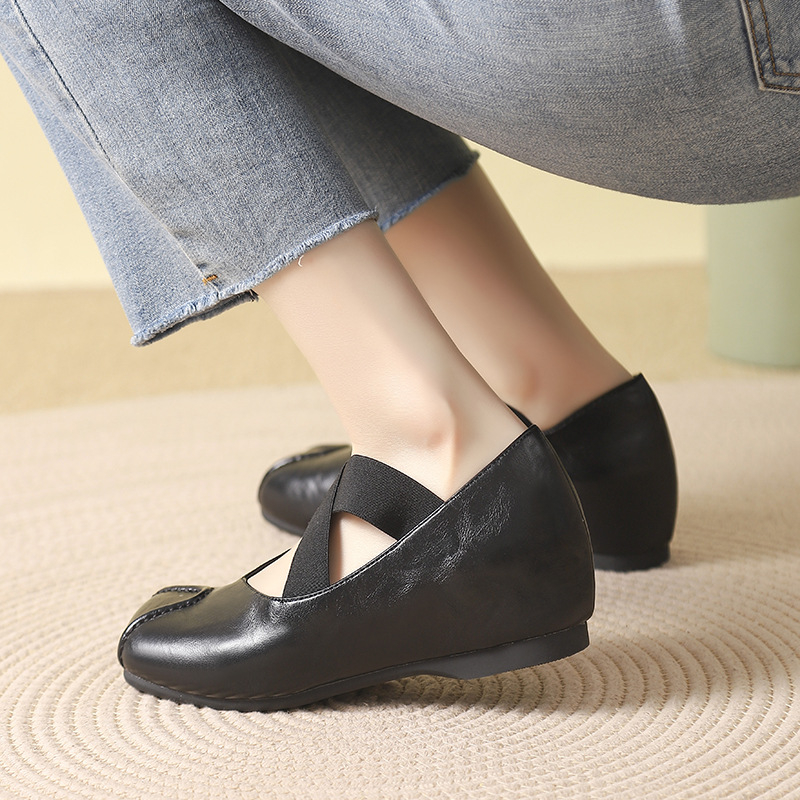 Tvornica Ravna Kosa 2025 Proljeće/Ljeto Novi Style Unutarnje Visine Povećavajuće Pojedinačne Cipele Vilinski Stil Retro Križne Remenčiće Mary Jane Ženske Cipele