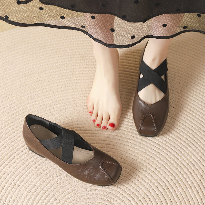 Tvornica Ravna Kosa 2025 Proljeće/Ljeto Novi Style Unutarnje Visine Povećavajuće Pojedinačne Cipele Vilinski Stil Retro Križne Remenčiće Mary Jane Ženske Cipele