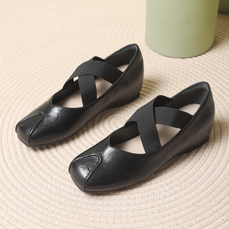 Tvornica Ravna Kosa 2025 Proljeće/Ljeto Novi Style Unutarnje Visine Povećavajuće Pojedinačne Cipele Vilinski Stil Retro Križne Remenčiće Mary Jane Ženske Cipele