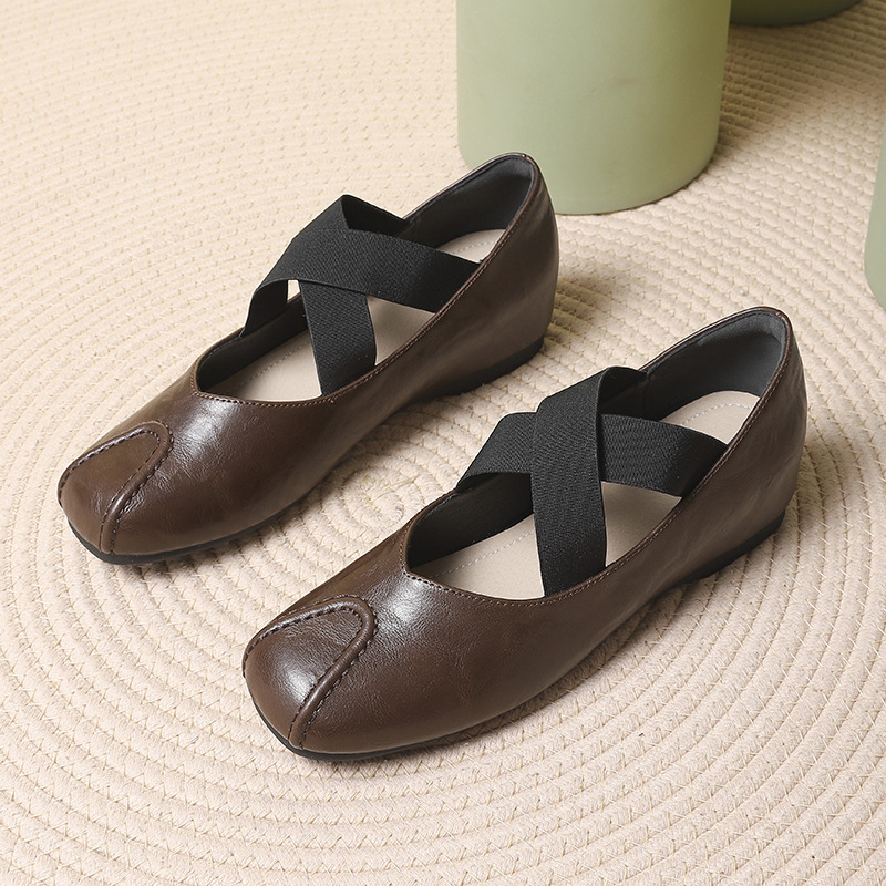 Tvornica Ravna Kosa 2025 Proljeće/Ljeto Novi Style Unutarnje Visine Povećavajuće Pojedinačne Cipele Vilinski Stil Retro Križne Remenčiće Mary Jane Ženske Cipele