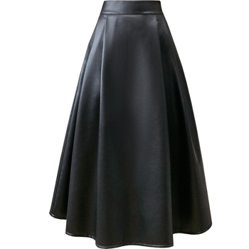 Αυθεντική φωτογραφία. Ρετρό στυλ Χονγκ Κονγκ 2024 Φθινόπωρο και Χειμώνας Νέα Κομψή Ψηλόμεση Φούστα με Λεπτή Δερμάτινη Κάλυμμα, Φούστα με Μεγάλες Κούνιες σε Όλα τα Χρώματα