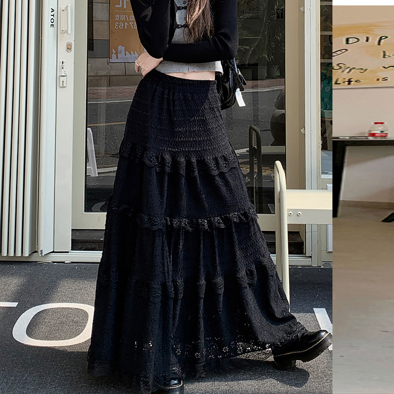 Baletné biele polodlhé šaty 2024 Jemné šaty s vysokým pásom v áčkovom strihu s čipkou a prešívaním, rozprávková torta, pre ženy