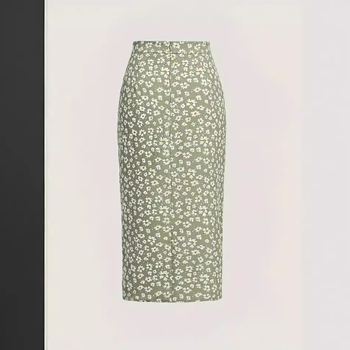 Νέα καλοκαιρινή ευρωπαϊκή και αμερικανική διασυνοριακή φλοράλ φούστα με χρυσάνθεμα που καλύπτει τους γοφούς και έχει φλοράλ σχίσιμο.