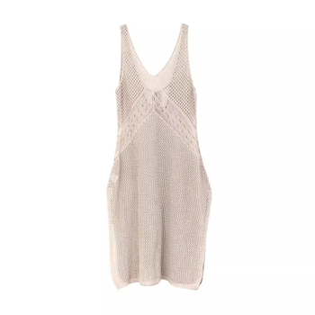 Zahraničný obchod cez hranice Európy a Spojených štátov amerických, výrobcovia z Amazonu, bez rukávov s golierom V, duté šaty na plážovú dovolenku na jar a v lete