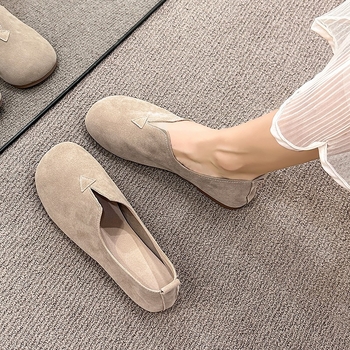 Dámske topánky s mäkkým dnom a plytkými ústami, nové, jar a jeseň 2025, plus size ploché topánky, nazúvacie, mliečne topánky, univerzálne topánky v tvare fazule