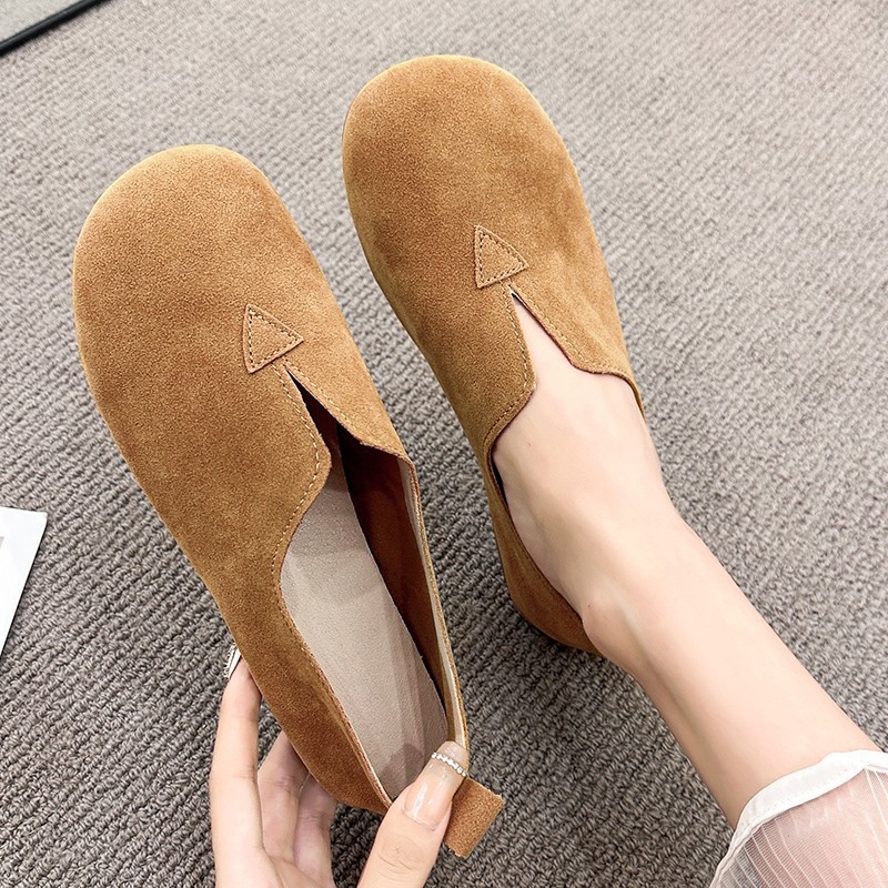 Dámske topánky s mäkkým dnom a plytkými ústami, nové, jar a jeseň 2025, plus size ploché topánky, nazúvacie, mliečne topánky, univerzálne topánky v tvare fazule